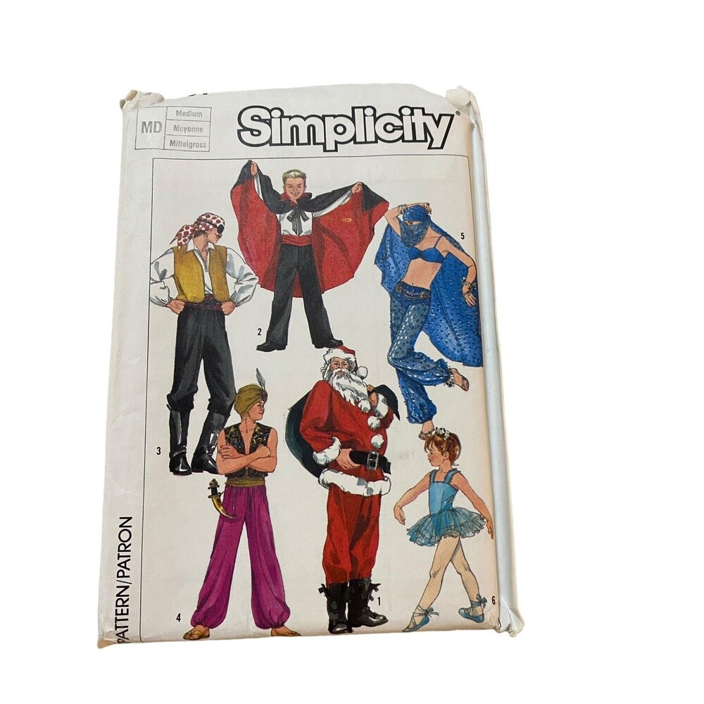 Simplicity 7651 Adult Children Costume Pattern Vampire Santa Uncut 1986